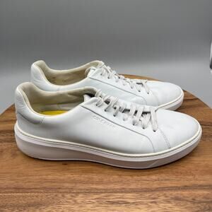 Cole Haan Grandpro Topspin Shoes Mens Size 10 M White Leather Comfort Casual